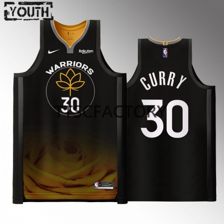 Kinder NBA Golden State Warriors Trikot Stephen Curry 30 Nike 2022-23 City Edition Schwarz Swingman